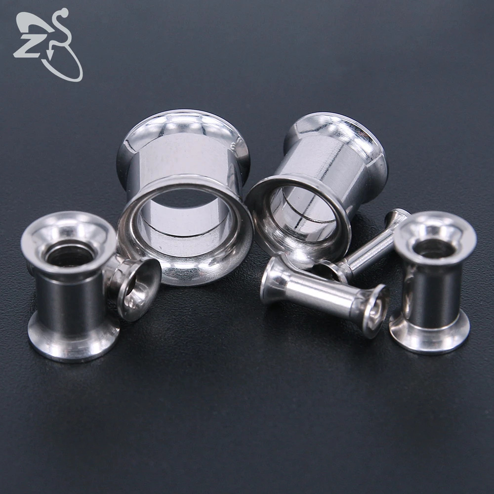 ZS 1 Pair 2-18MM Ear Taper Double Flared Screw Flesh Stretcher Expander 3 in 1 Stainless Steel Tunnel And Plug Piercing Jewelry images - 6