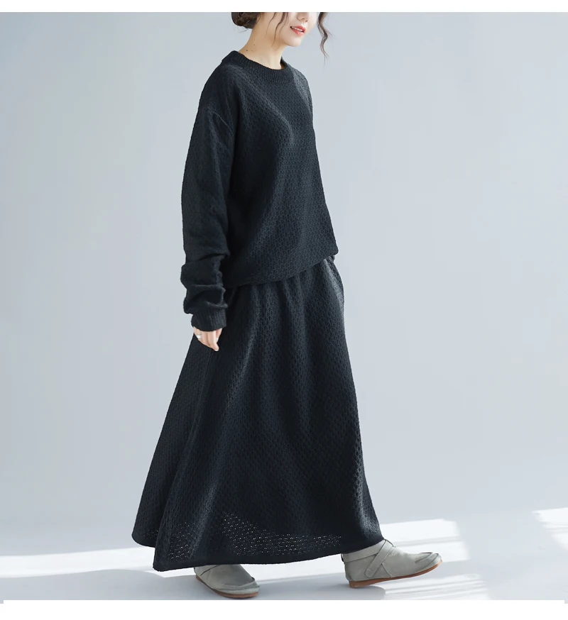 

Casual loose-fitting round-neck knitted set T283