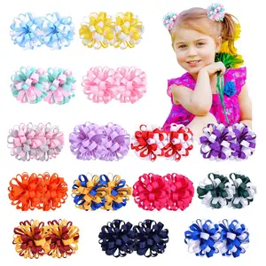 30pcs15pairs baby girls hair clips 2inch grosgrain ribbon hair bows with alligator hair clips hair accessories for baby girls free global shipping