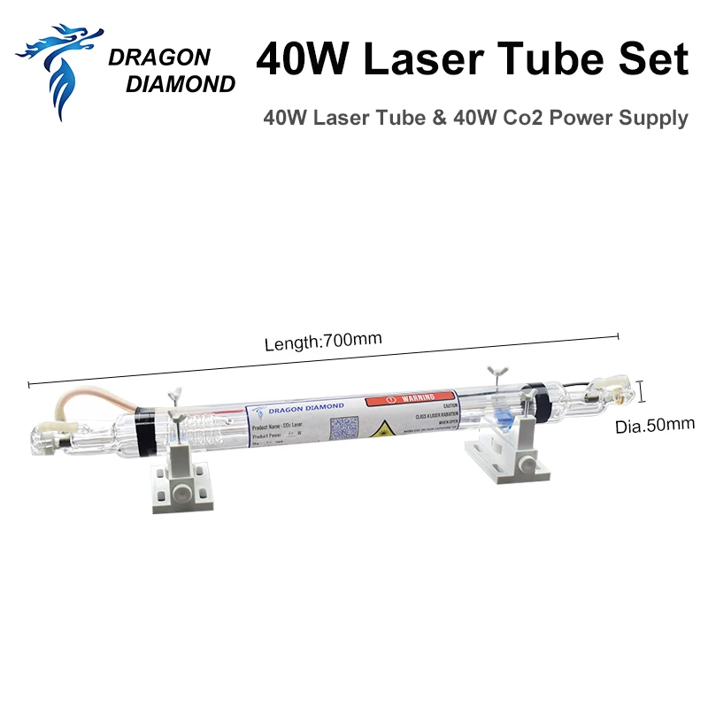 DRAGON DIAMOND Co2 40W Laser Tube + 40W Power Supply 110V/220V For Co2 Laser Engraving and Cutting Machine enlarge
