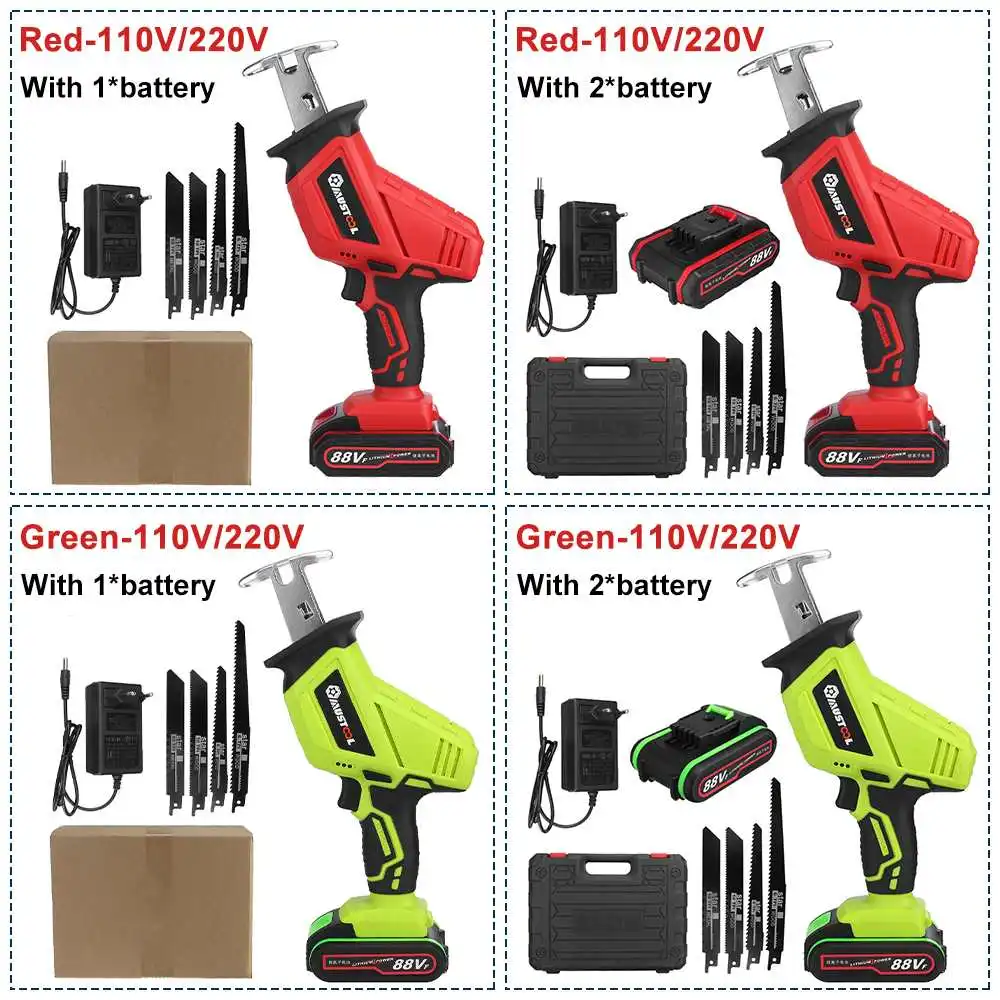 

88Vf Cordless Reciprocating Saw 9000mah Battery Metal Wood Cutter Saber Saw Portable Electric Saw Woodworking Power Tools