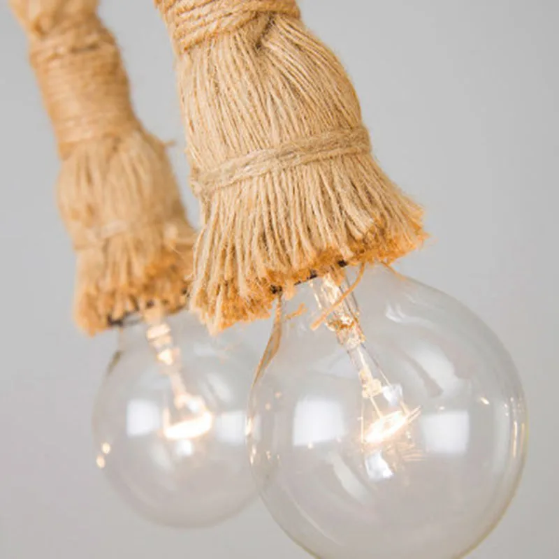 Веревочная люстра индивидуальная винтажная в стиле лофт веревка из бамбука