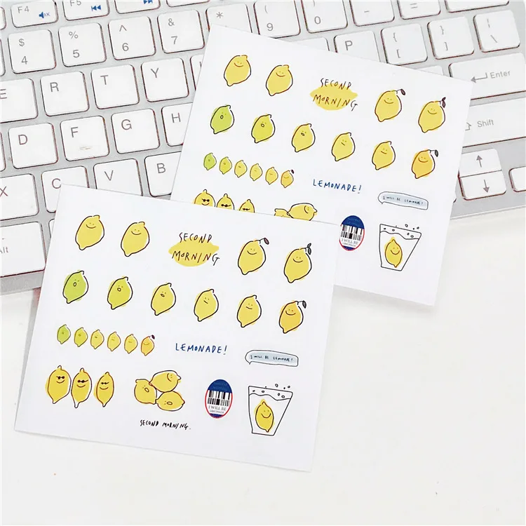 Комплект из 2 предметов лимонного цвета с изображением милые наклейки в