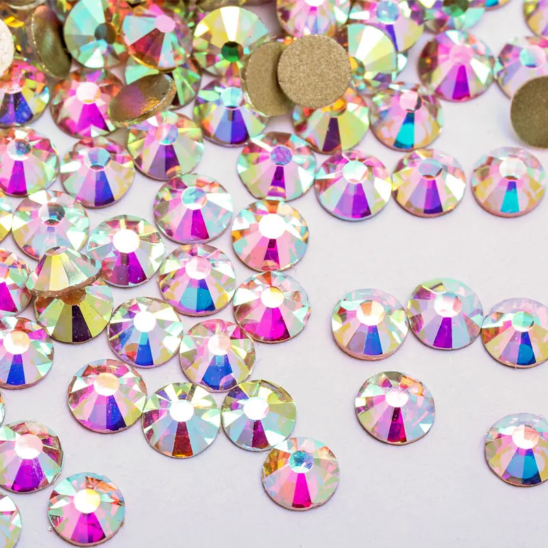 Стразы с плоским дном для дизайна ногтей высококачественные стразы Золотым без