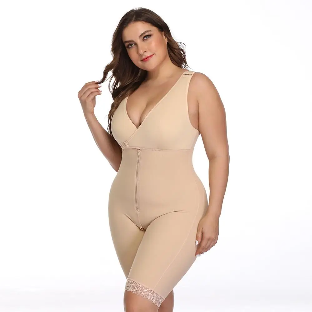 

Women Plus Size Waist Trainer Post Surgical Body Shaper Open Crotch High Waist Butt Lift Slimming Bodysuit Seamless Shapewear