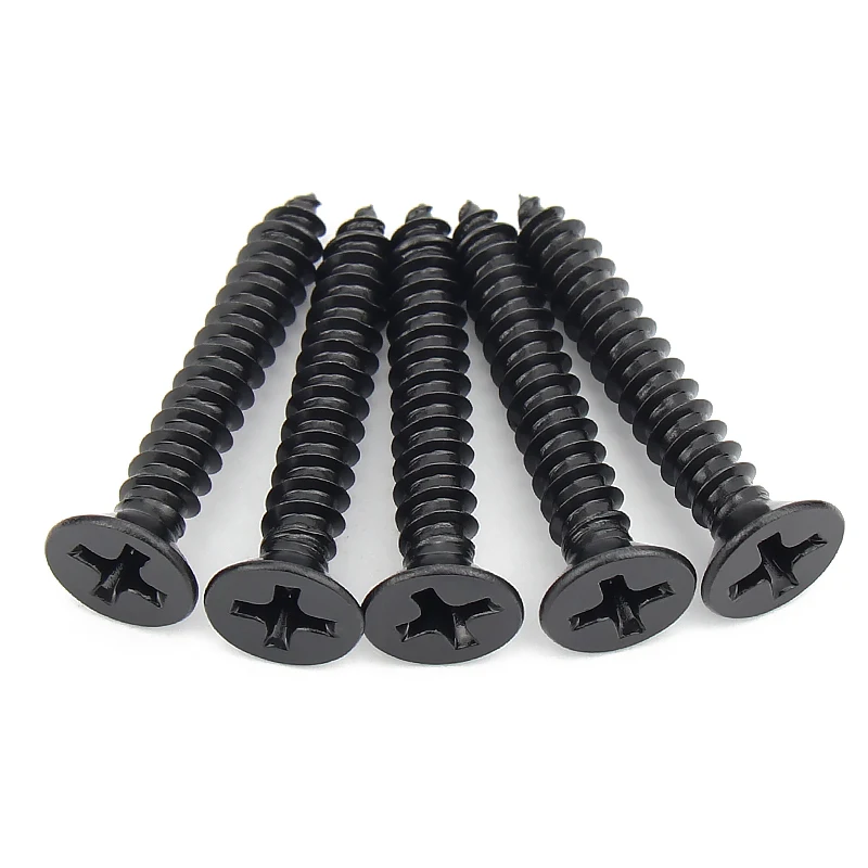 

5/50pcs M4.2 M4.8 M5.5 M6.3 Mini Small Black 304 Stainless Steel Cross Phillips Flat Countersunk Head Self Tapping Wood Screw