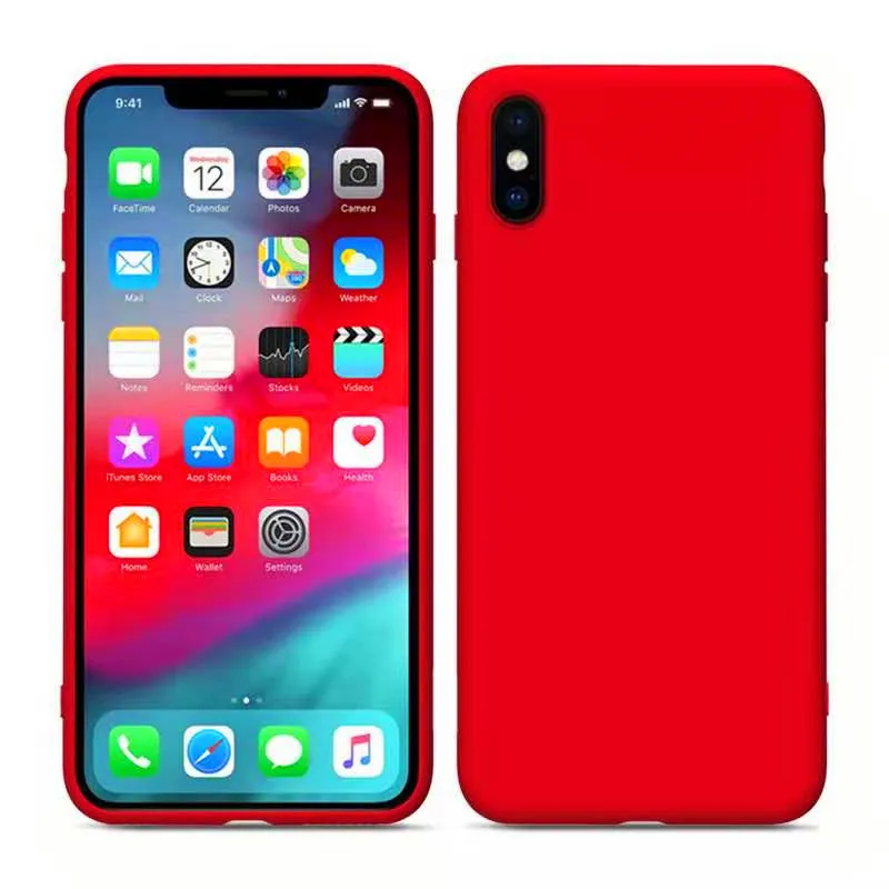 Красный Роскошный силиконовый чехол для телефона для iPhone 7 8 6 6s Plus XR X XS Max роскошный чехол s для Apple iPhone 11 Pro Max без логотипа - Цвет: Красный