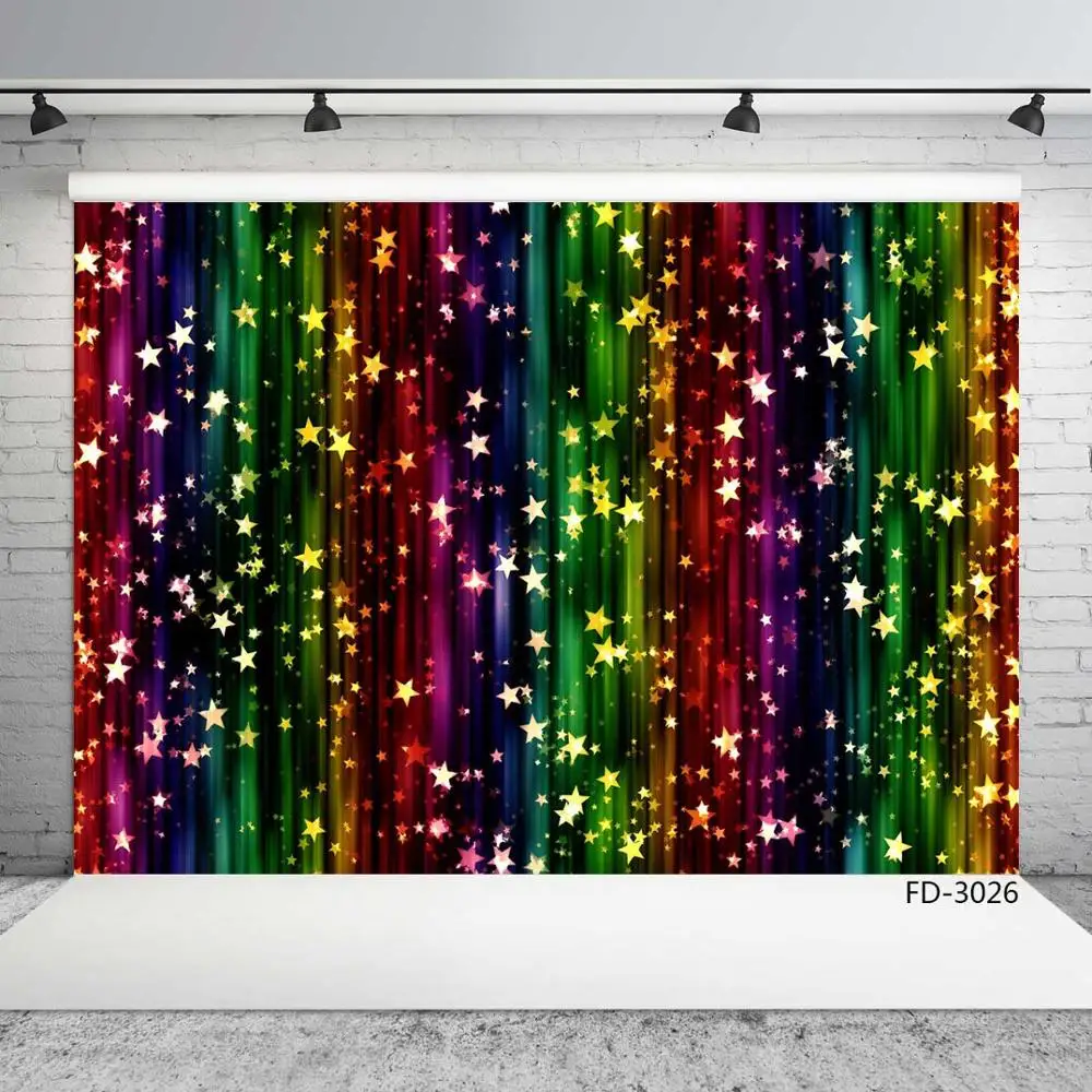 Рождественский цвет блестящие звезды Виниловый фон для фотосъемки Декор дети