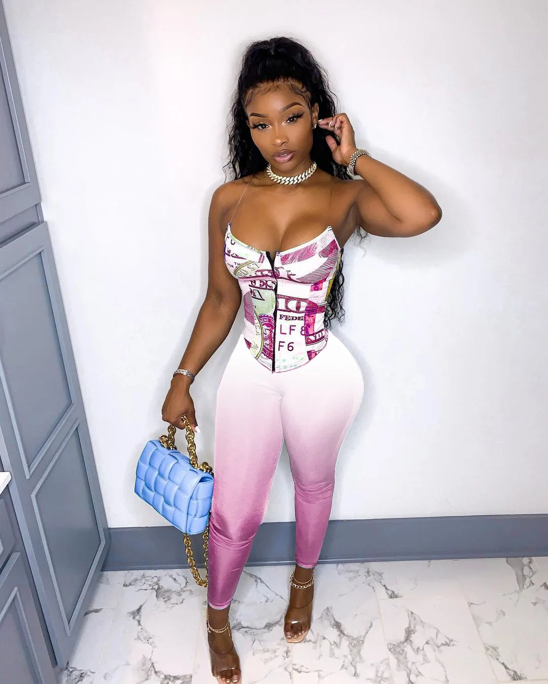 Градиентный Женский корсет из двух предметов летний сексуальный топ с открытыми