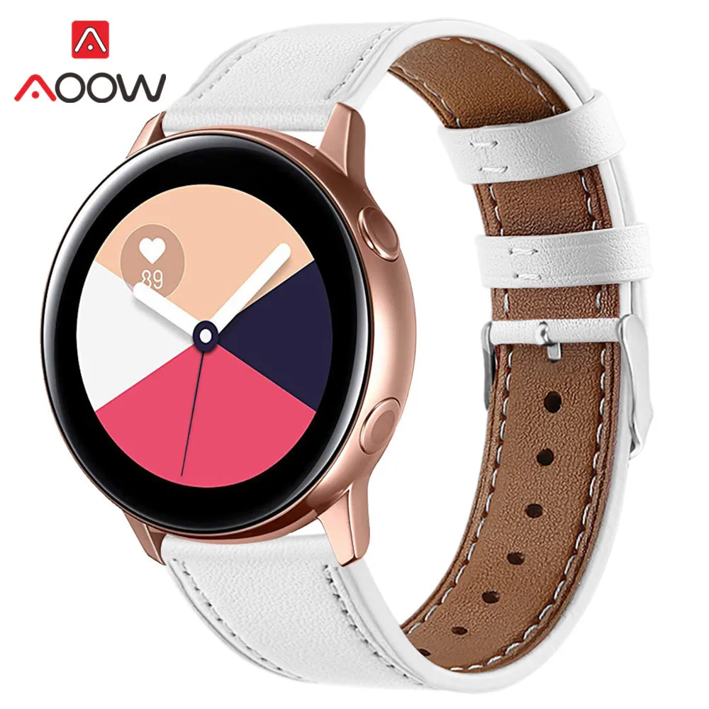 Ремешок для часов из натуральной кожи с цветочным принтом для samsung Galaxy Watch Active 42 мм S2 Розовый Красный сменный ремешок для браслета 20 мм
