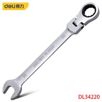 deli dl34220 movable head combination wrench specification 20mm ratchet wrenchchrome vanadium steel material hand tools polished