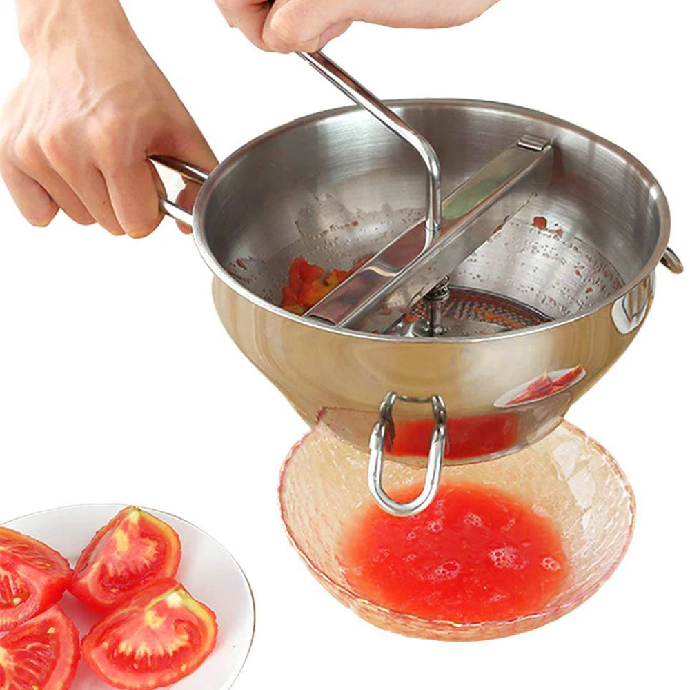 

Food Mill with Mixing Bowl Stainless Steel Kitchen Mill for Mashing With 3 Grinding Milling Discs for Tomato Sauce Baby Food