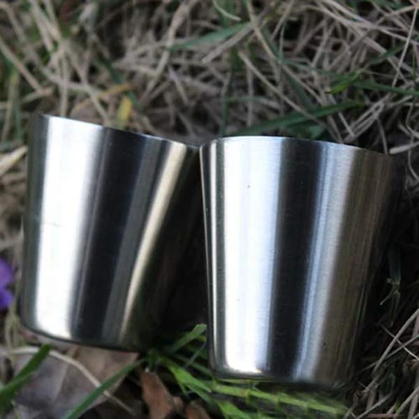 6 шт/30 мл нержавеющая сталь походная посуда компактные размеры крышка кружка