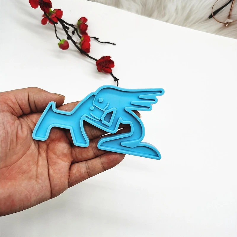

Dog's Kiss Keychain Epoxy Resin Mold Jewelry Pendant Silicone Mould DIY Crafts Ornaments Decorations Casting Tool