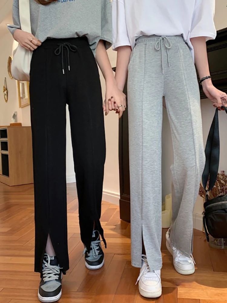

Wide leg pants for women spring and autumn 2021 New high-waisted and drooping figure-flattering loose casual sports pants