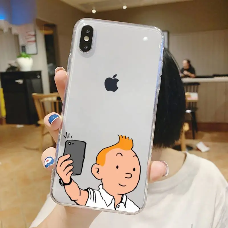 

The Adventures of Tintin dog funny Phone Case Transparent soft For iphone 5 5s 5c se 6 6s 7 8 11 12 plus mini x xs xr pro max