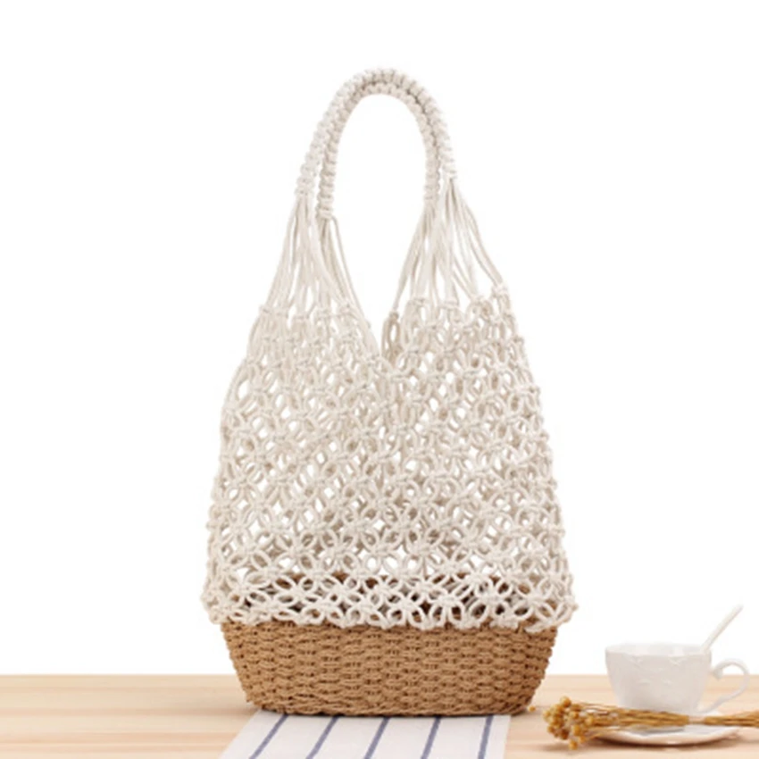New Hollow Shoulder Woven Bag Fashion Retro Handmade Mesh Straw Leisure Forest Travel Vacation Beach | Багаж и сумки