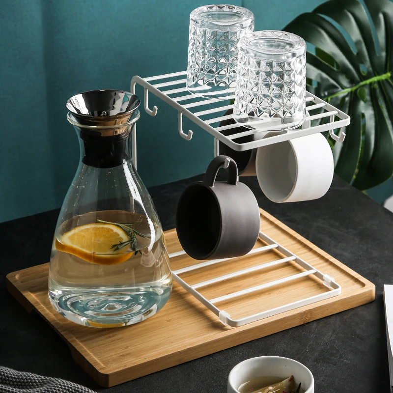

Glass holder cup holder rack water cup holder tray rack storage drain coffee wrought iron creative drying cup holder WF1019