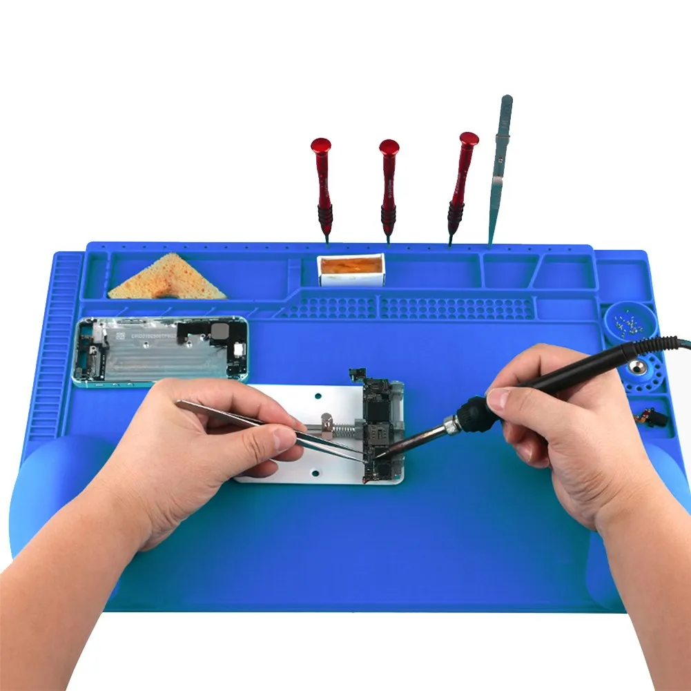 

3D Wristband Silicone Work Pad Heat Resistant Insulation CellPhone Repair Tool Soldering Station Desk Platform Heat-Resistant