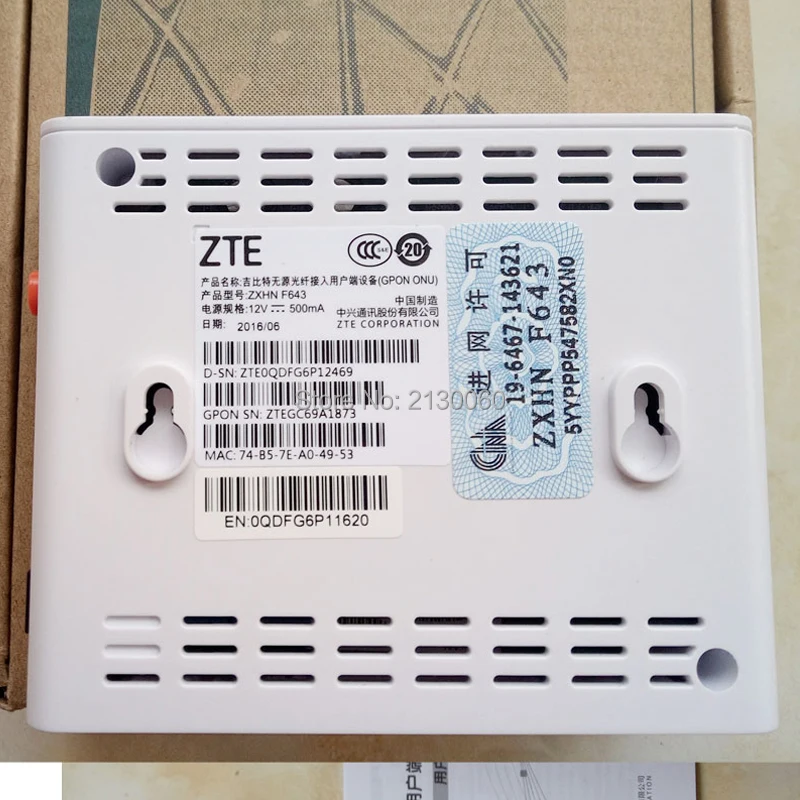 10 шт./лот ZTEZXA10 F643 GPON ONU ONT FTTH SFU Router Mode FTTO с портом 1GE|Оптоволоконное оборудование| |