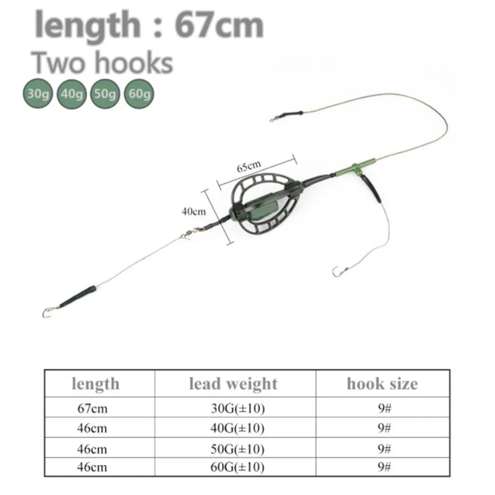 

Fish Hook Sea Fishing Throwing Rod With Bait Cage Barbed Fish Hook Road Carp Fishing Line Method Feeder Cage Hook Core Line Set