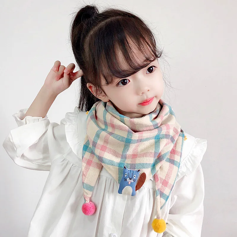 Модный детский хлопковый треугольный шарф нагрудники Осень зима воротник