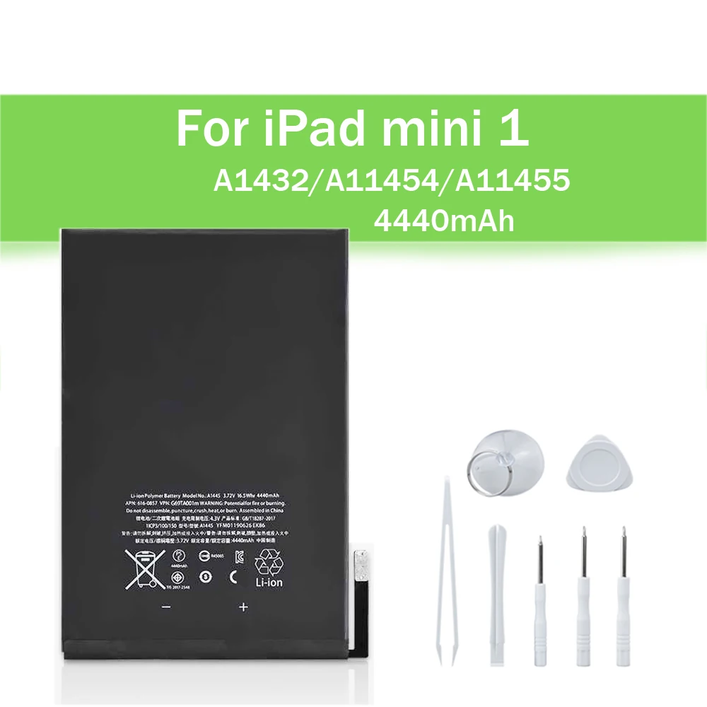 

Запасная батарея для ipad mini1 A1432,A11454,A11455 4440mAh планшет Bateria с бесплатным ремонтом набор инструментов 3,8 V батарея для ipad