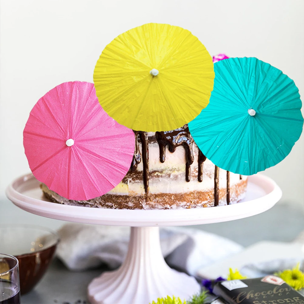 30 шт одноразовый маленький Зонт торт Топпер бумага фруктовые десерты еда