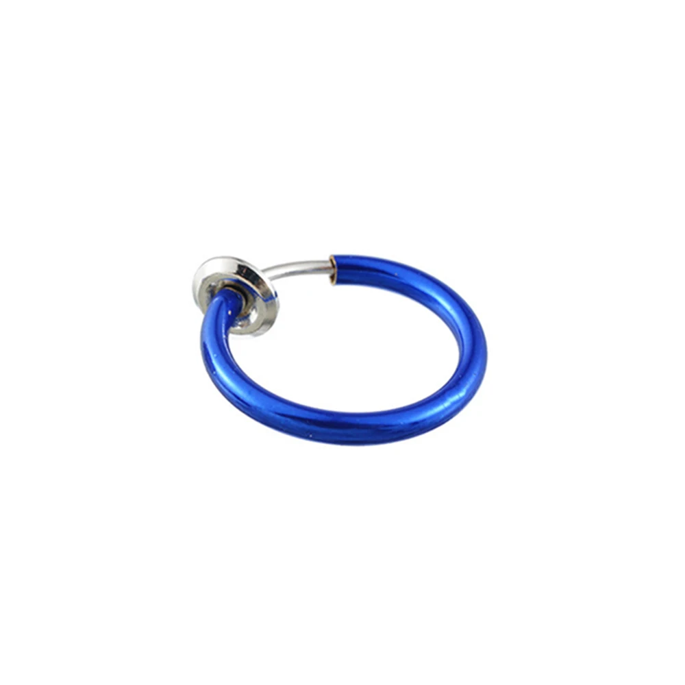 A-Blue 1 шт. клипсы обертывание серьги козелок из нержавеющей стали 2 кольца ухо манжеты клип нос кольцо поддельные пирсинг ювелирные изделия для тела Dilataciones Falsas - Окраска металла: A-Blue