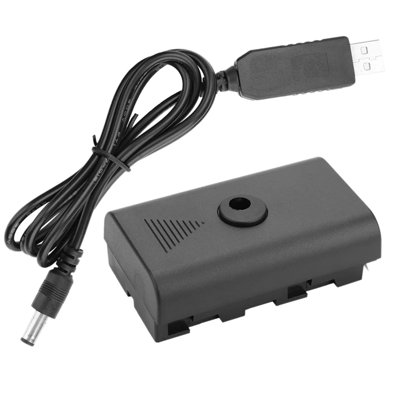 DC муфта манекен батарея + 5 В USB кабель для Sony NP F550 F570 F770 F750 F970 F990 с