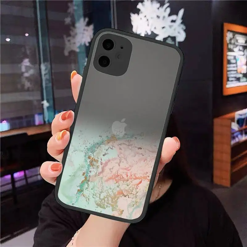 

Marble Gradient sea ocean wave Phone Cases Matte Transparent for iPhone 7 8 11 12 s mini pro X XS XR MAX Plus cover funda
