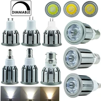 dimmable led spotlights e27 e12 e14 b22 b15 gu10 gu5 3 5w 7w 10w 220v cob spot light bulbs bright home lamps 110v c36 aluminum