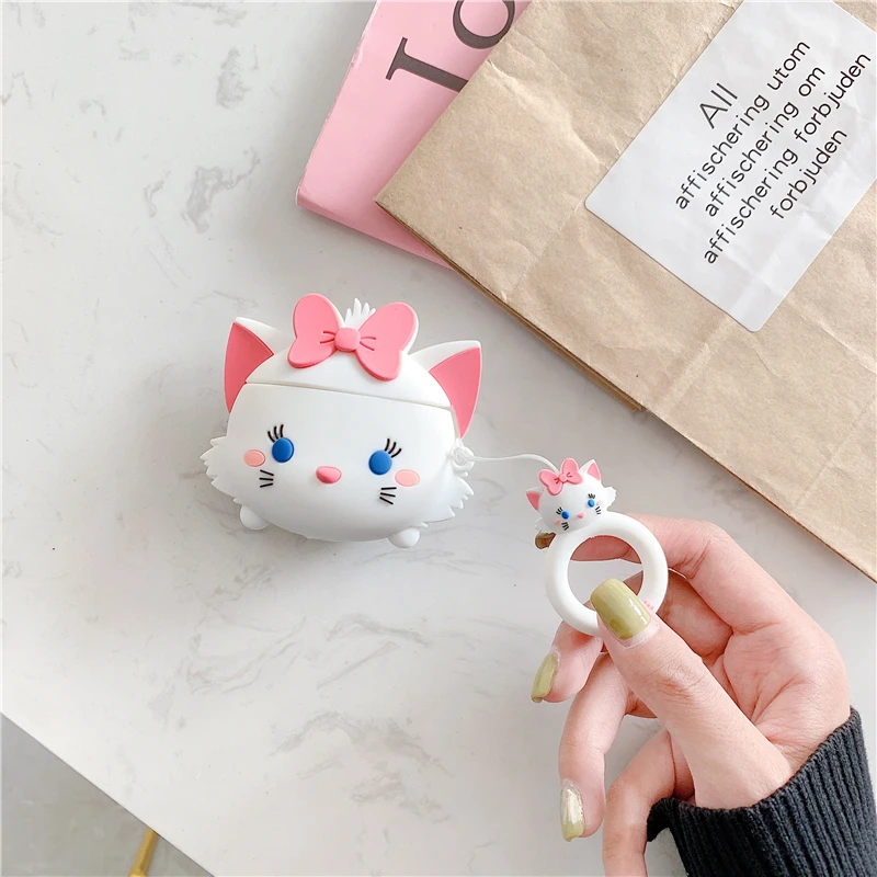 

Disney Marie Cat Airpods Case Cover 3D Silicone Soft Protective Shell Skin for Airpods Pro/2/1 iPhone Bluetooth Earphones