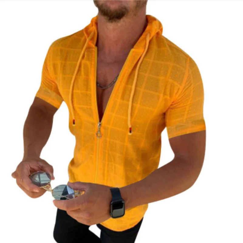 new Casual Shirt Men Autumn Men's Hooded long sleeves shirt Formal Dress Shirts Zipper Cardigan Hip hop Shirt men top