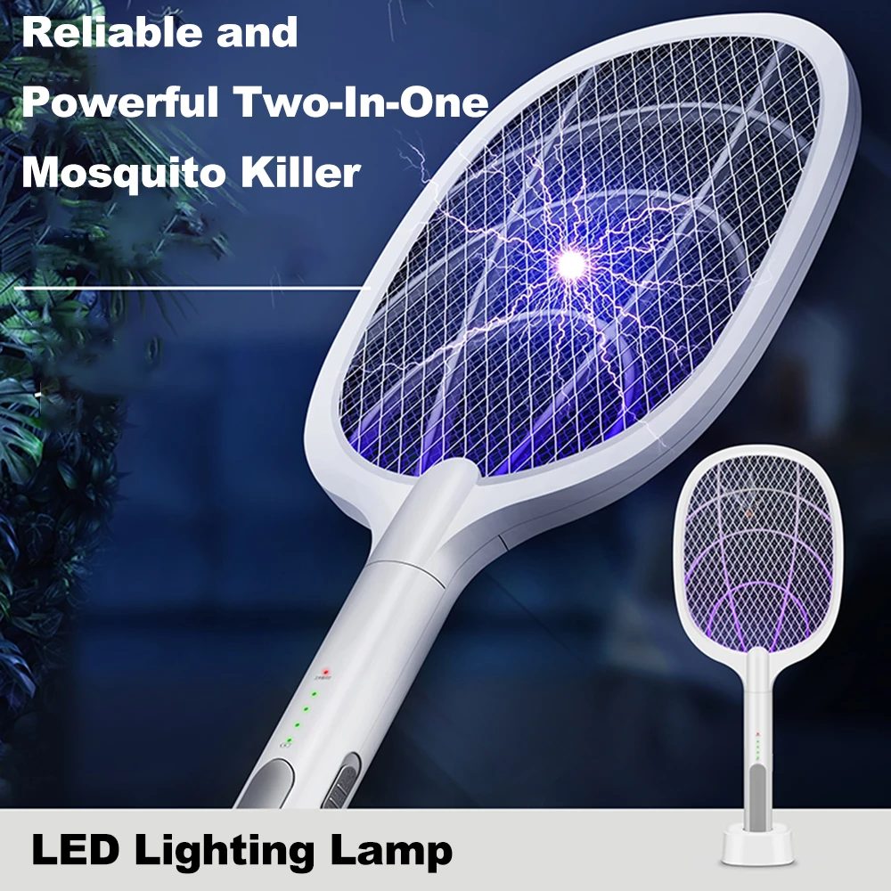 3000V Electric Mosquito Killer UV Lamp 1200mAh USB Rechargeable Bug Zapper Summer Fly Swatter Trap Home Garden Insect Racket | Дом и сад