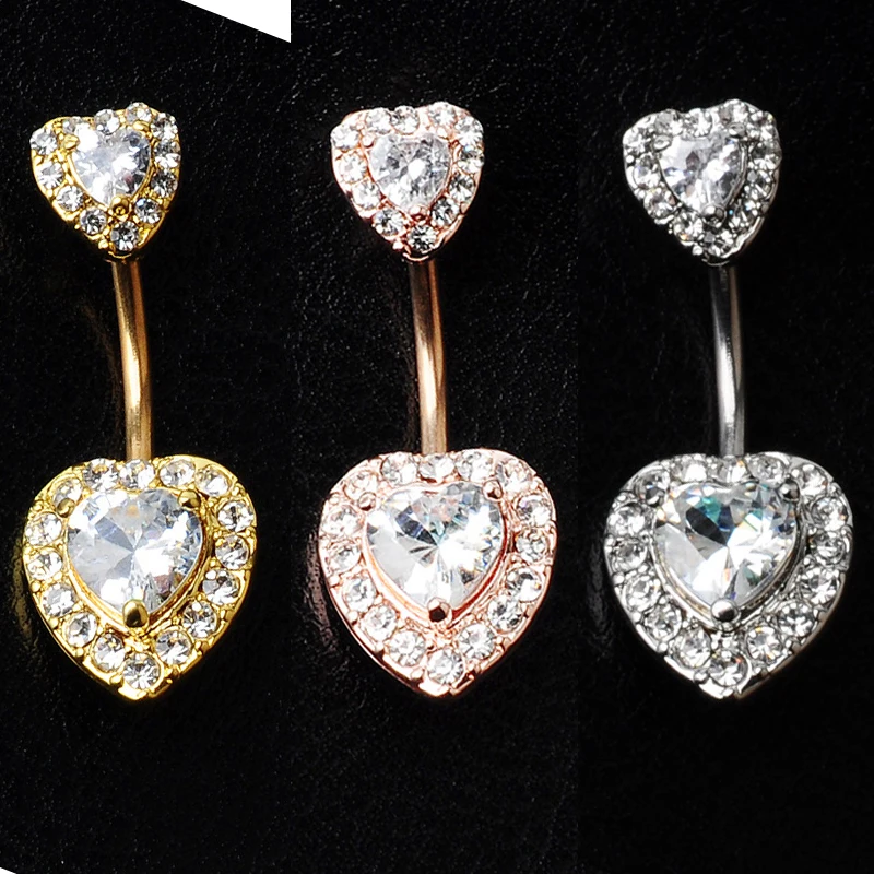 Ювелирное изделие для пирсинга пупка из нержавеющей стали с цирконом | Украшения