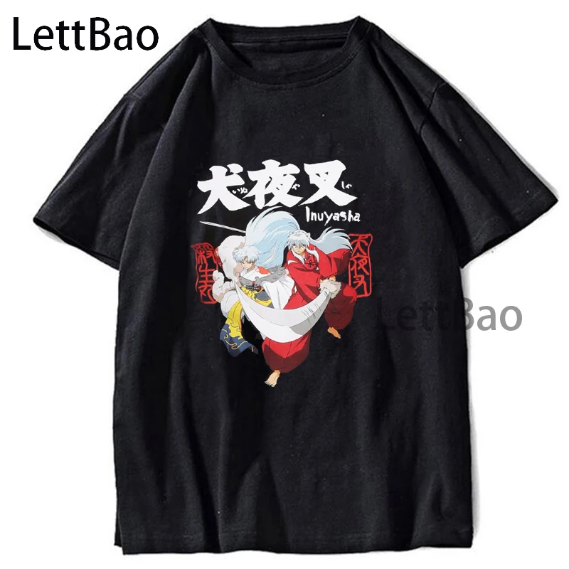 

Футболка аниме Inuyasha, новые футболки с рисунком аниме для женщин и мужчин, стильная футболка 90-х годов, модная Эстетическая футболка в стиле Х...