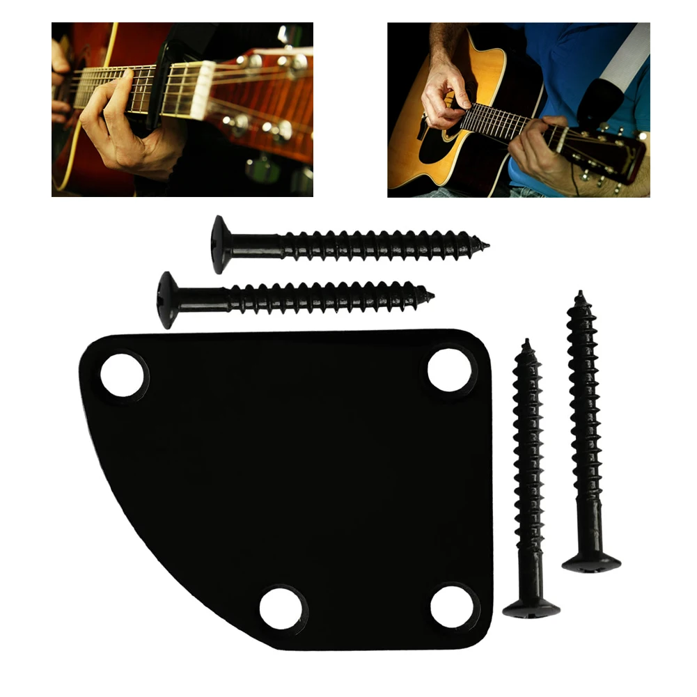 

Chrome Electric Guitar Neck Plate Plate Curved Cutaway Semi Round Neck Electric Guitar Neck Joint Board For Electric Guitar Bass