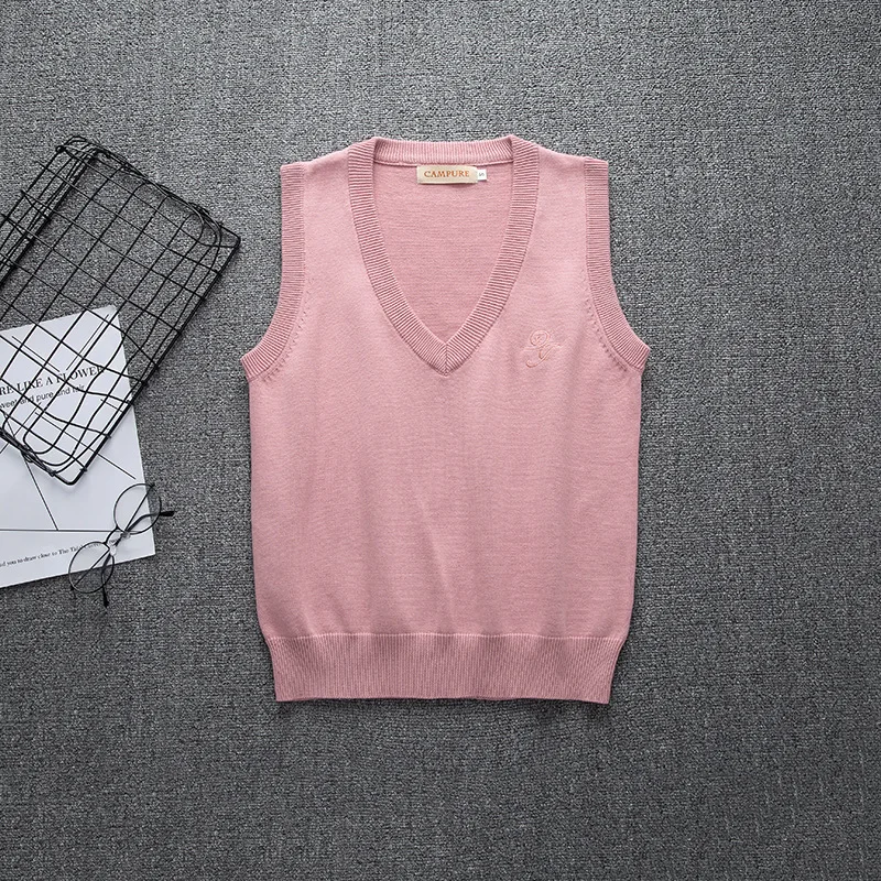 

NEW School JK Uniform Sweater Vest Sleeveless Cosplay Anime V-neck Japanese Embroidery Lovely Girls Students Korean Knitted Vest