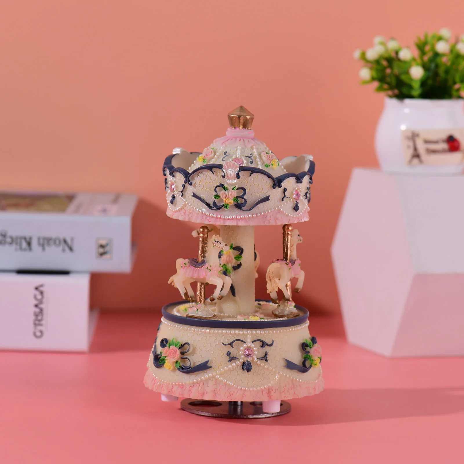 

ammoon Music Box Carousel Horse Unicorn Color Change LED Light Luminous Rotating Best Gift Melody-Castle in The Sky