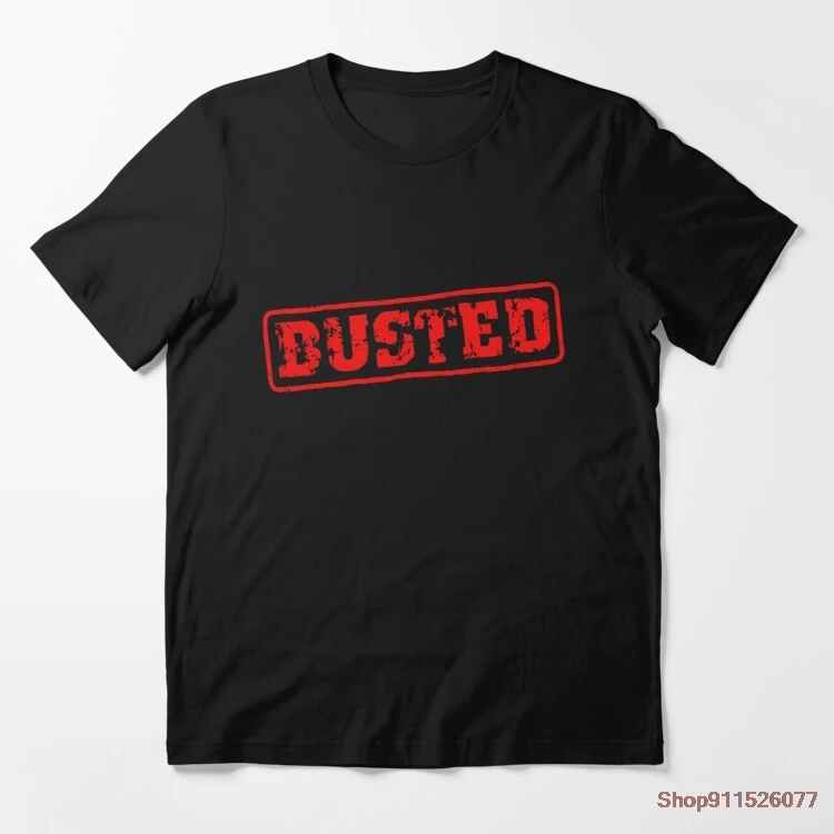 BUSTED футболка для мужчин Летние черные 100% хлопок рубашка с короткими рукавами