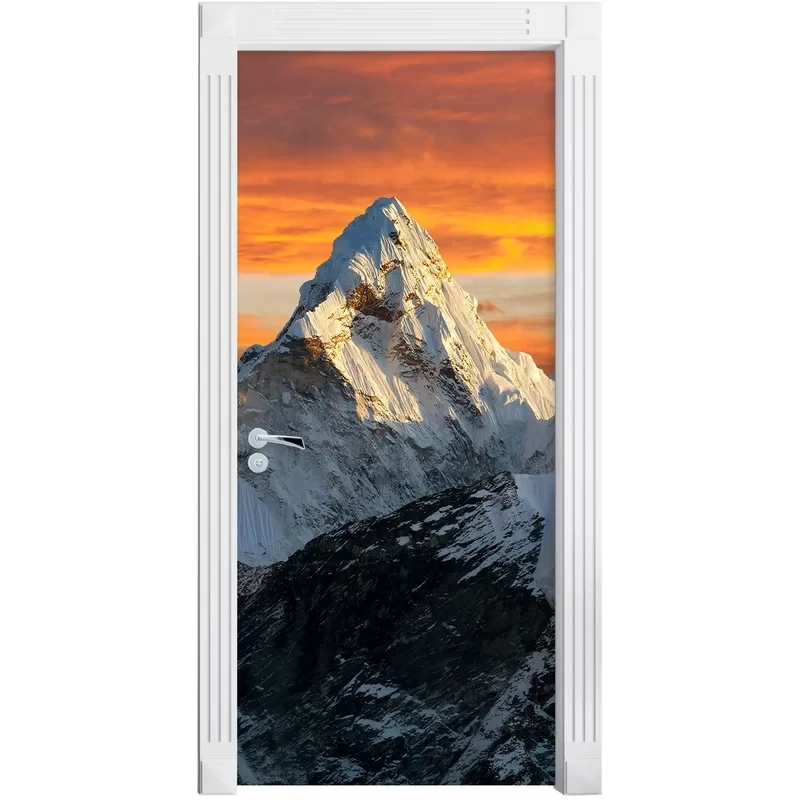 

ПВХ настенная бумага с принтом желтого неба, обновляемые двери, горные наклейки, домашний декор, самоклеящаяся Водонепроницаемая настенная...