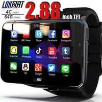 lokmat 2 88 inch big screen android smart phone watch 4gb 64gb dual camera gps bluetooth wifi sim function smartwatch for men
