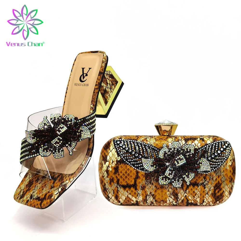 

Модные нигерийские женские туфли и сумочки с аппликацией в классическом стиле, новинка 2022, подходящие сандалии с острым носком для свадьбы