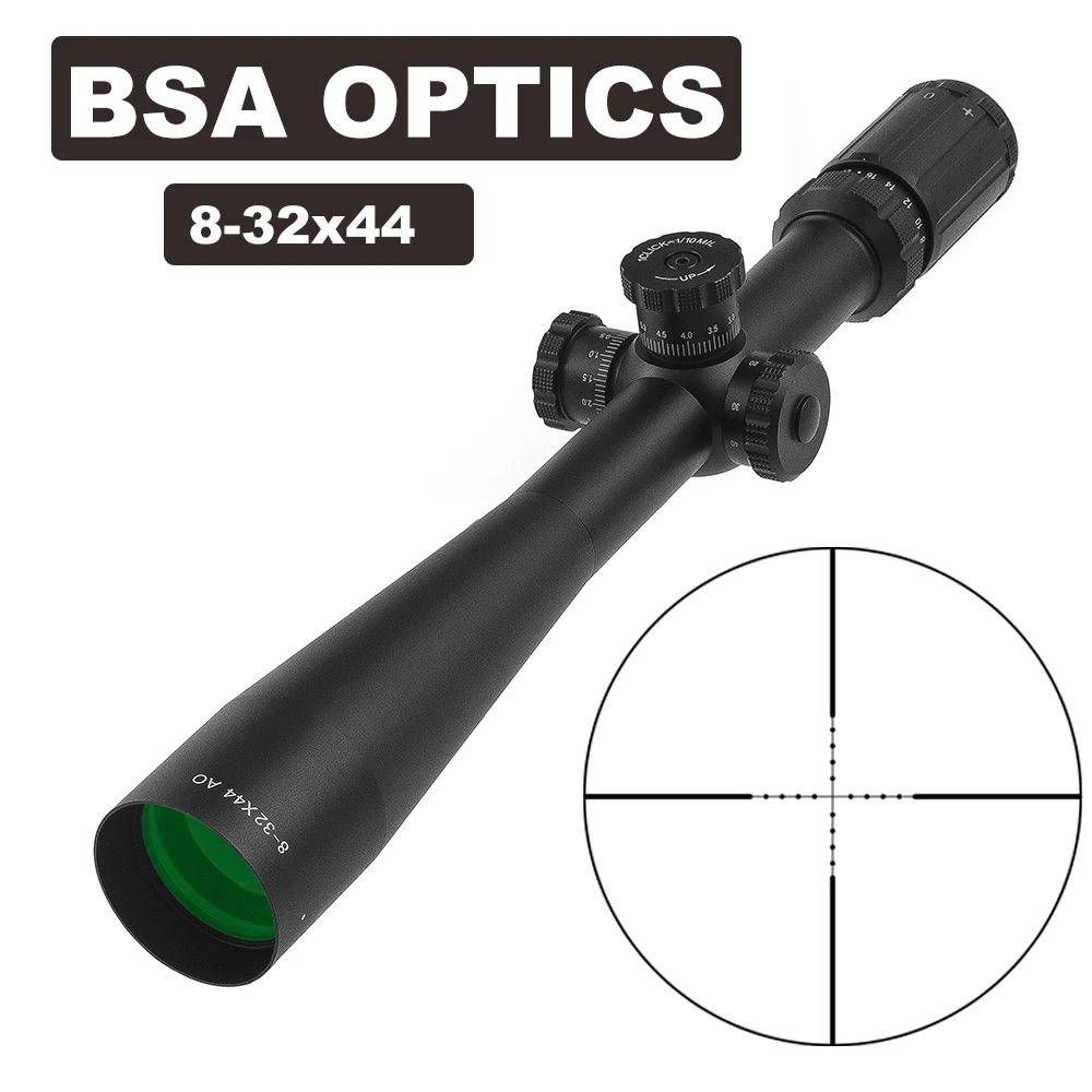 Охотничий прицел BSA OPTICS 8-32X44 AO снайперская Передняя передача с диаметром трубки 30