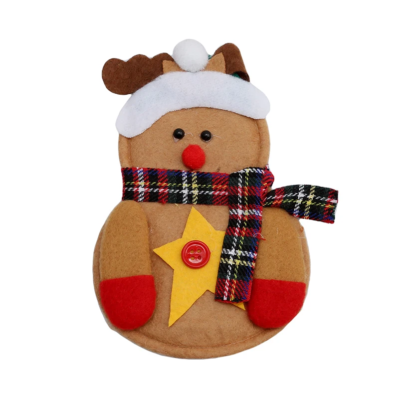 Рождественские украшения, столовые приборы с изображением снеговика, оленя, столовые приборы, держатели, подставки, ножи, сумка для людей, украшение для ужина снеговика, украшение для дома