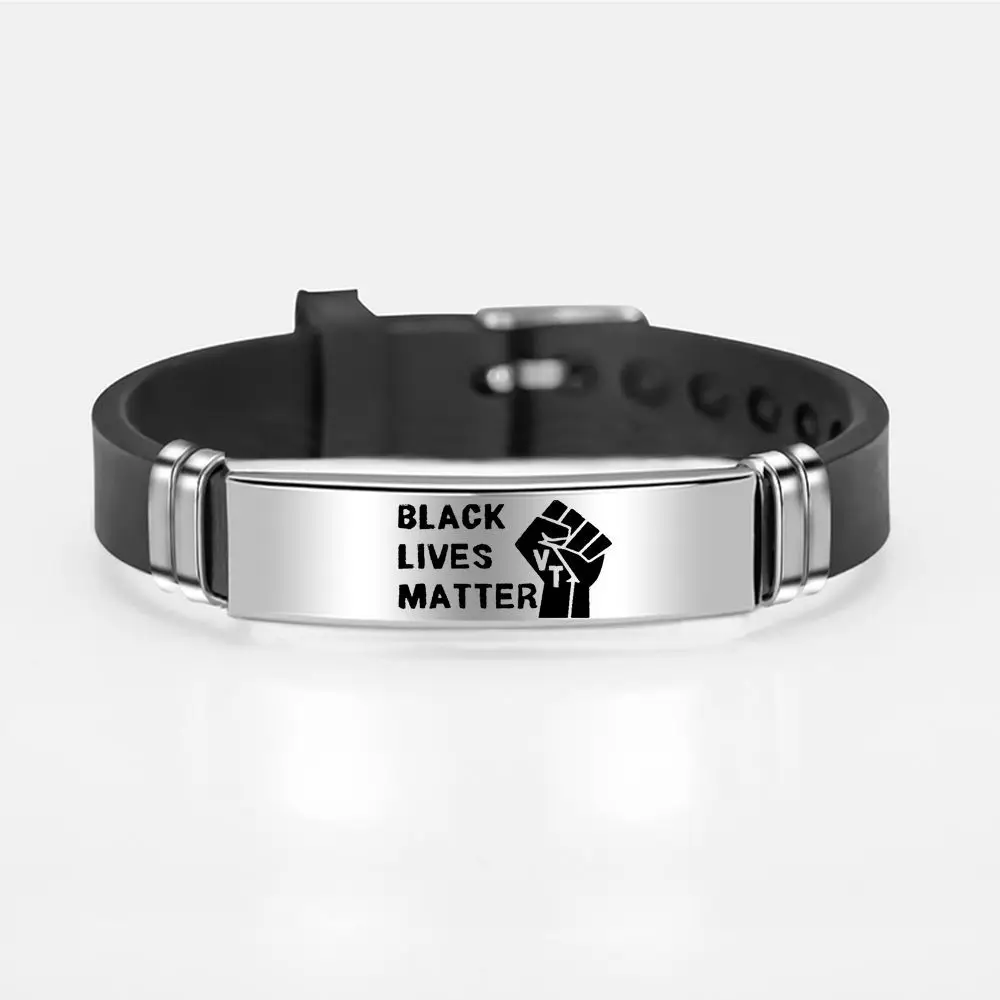 EBUTY черный живет материя браслеты из нержавеющей стали браслет искусственной