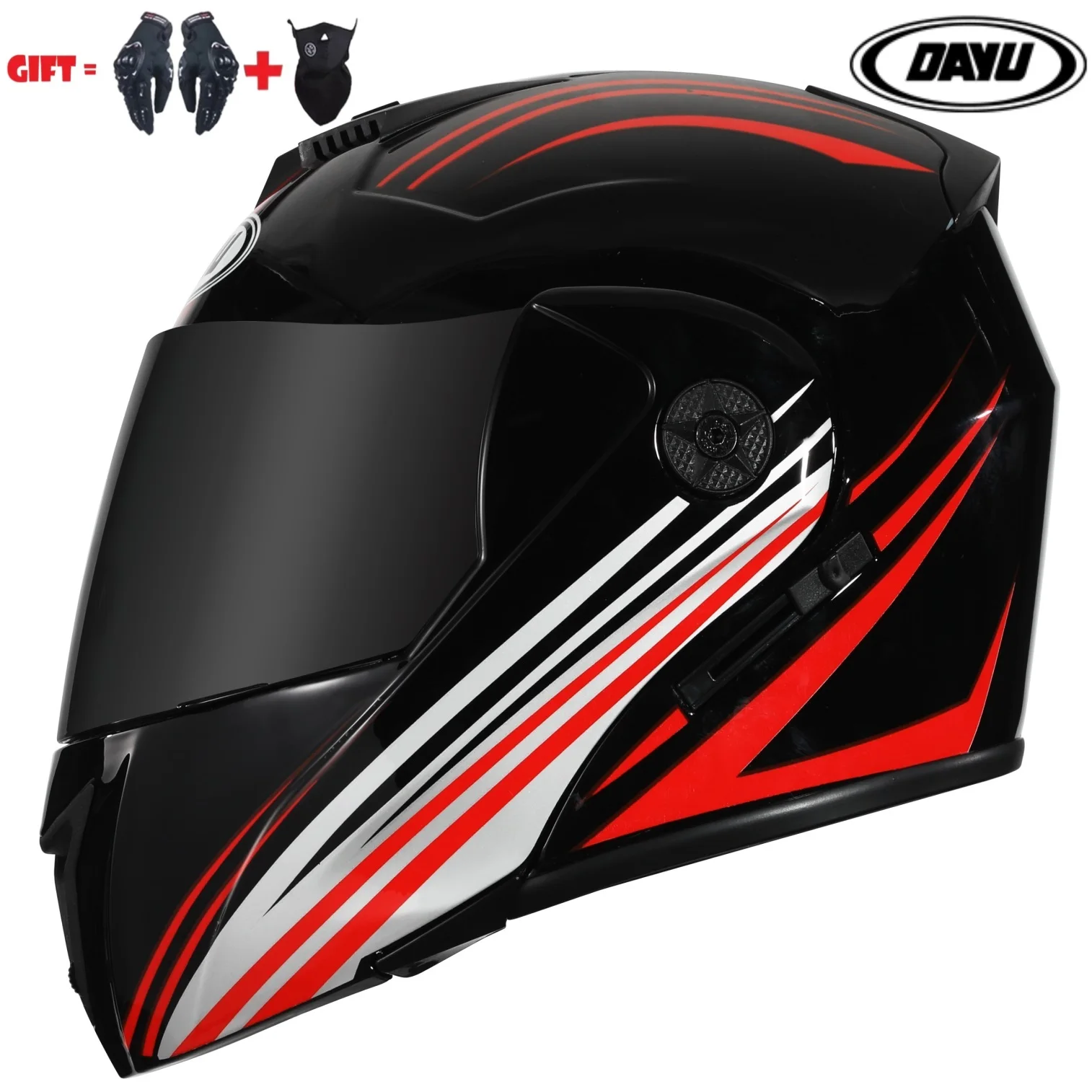 

2 gifts Flip up Full Face Motorcycle Helmet Modular Dual Visors Open Helmets motocross Helmet casque casco cafe racer