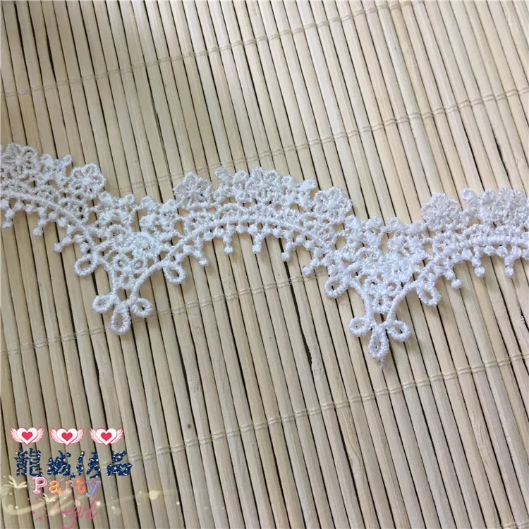 6 ярдов/4 см белый хлопок кружевной отделкой свадебный цветок патч кружева ручной