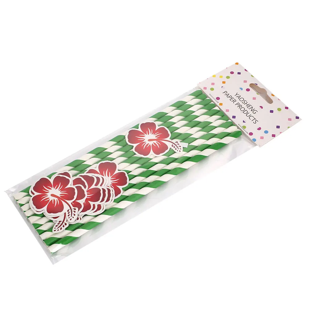 Соломинка для питья одноразовая соломинка детей тропические растения 10 шт.